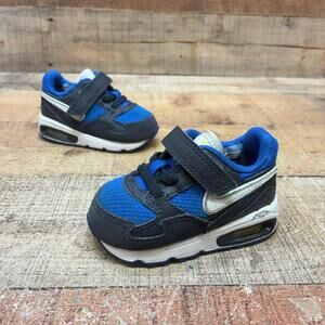 Nike Shoes Boys Toddler Size 4C 19 Blue Black Mesh Air Max Hook & Loop Sneaker